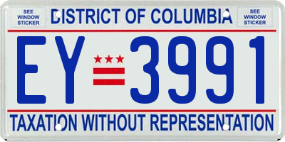 DC license plate EY3991