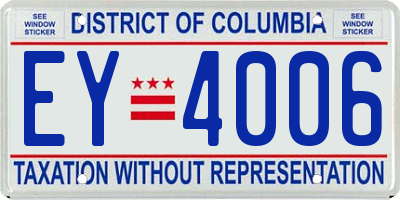 DC license plate EY4006
