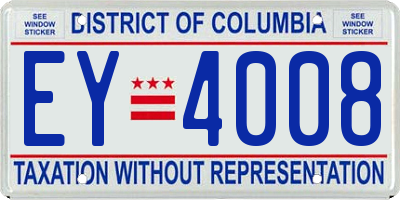 DC license plate EY4008