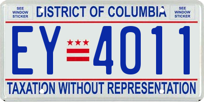 DC license plate EY4011
