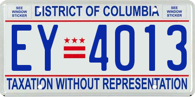 DC license plate EY4013