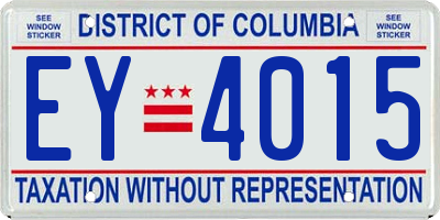 DC license plate EY4015