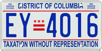 DC license plate EY4016
