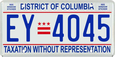 DC license plate EY4045