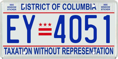 DC license plate EY4051