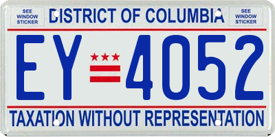 DC license plate EY4052