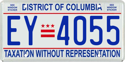 DC license plate EY4055