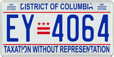 DC license plate EY4064