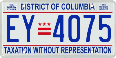 DC license plate EY4075