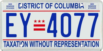 DC license plate EY4077