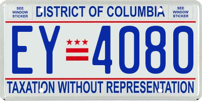 DC license plate EY4080