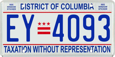 DC license plate EY4093