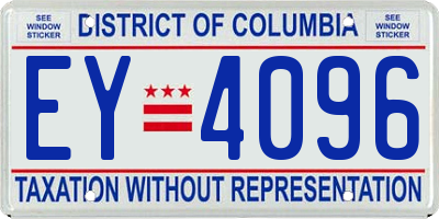 DC license plate EY4096