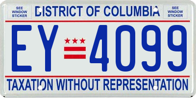 DC license plate EY4099