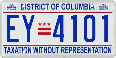 DC license plate EY4101