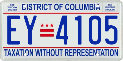 DC license plate EY4105