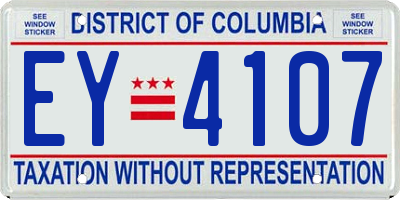 DC license plate EY4107