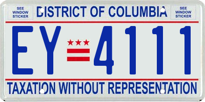 DC license plate EY4111