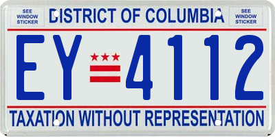 DC license plate EY4112