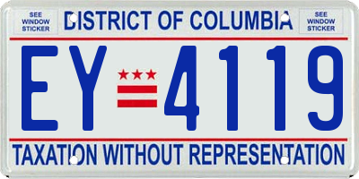 DC license plate EY4119