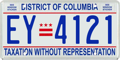 DC license plate EY4121