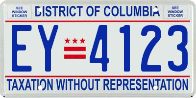 DC license plate EY4123