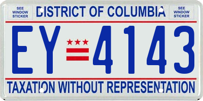 DC license plate EY4143