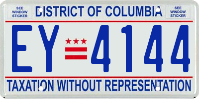 DC license plate EY4144