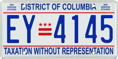 DC license plate EY4145