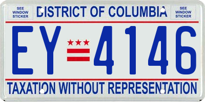 DC license plate EY4146