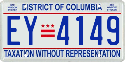 DC license plate EY4149