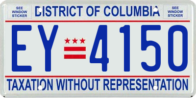 DC license plate EY4150
