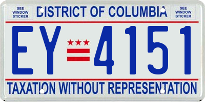 DC license plate EY4151