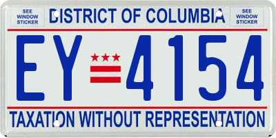 DC license plate EY4154