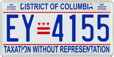 DC license plate EY4155