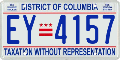 DC license plate EY4157