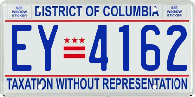 DC license plate EY4162