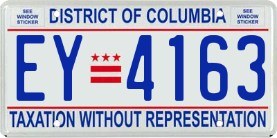 DC license plate EY4163