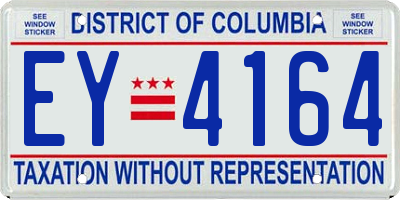 DC license plate EY4164