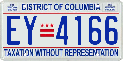 DC license plate EY4166