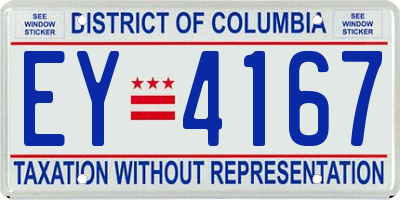 DC license plate EY4167