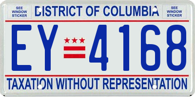 DC license plate EY4168