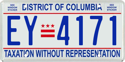DC license plate EY4171