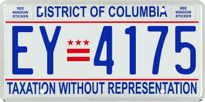 DC license plate EY4175