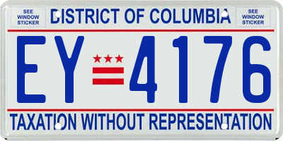 DC license plate EY4176