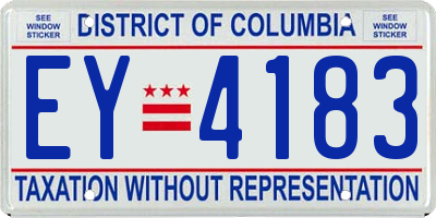 DC license plate EY4183