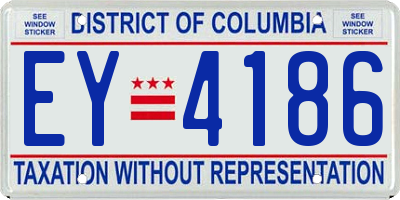 DC license plate EY4186