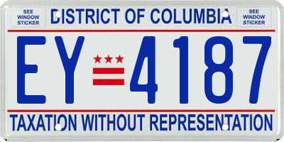 DC license plate EY4187