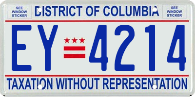 DC license plate EY4214