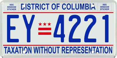 DC license plate EY4221